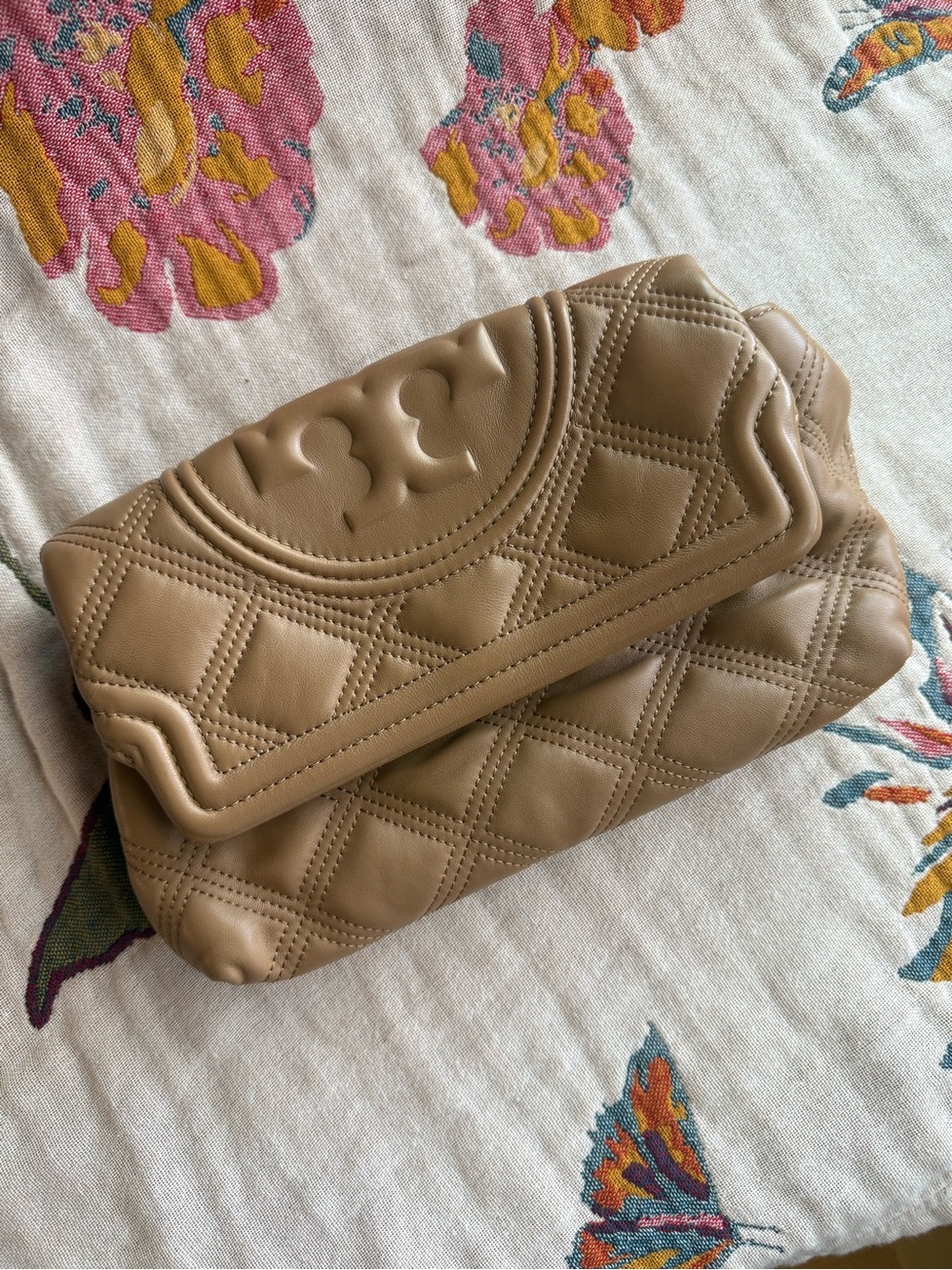 Tory Burch Quilted “Fleming” Clutch Purse